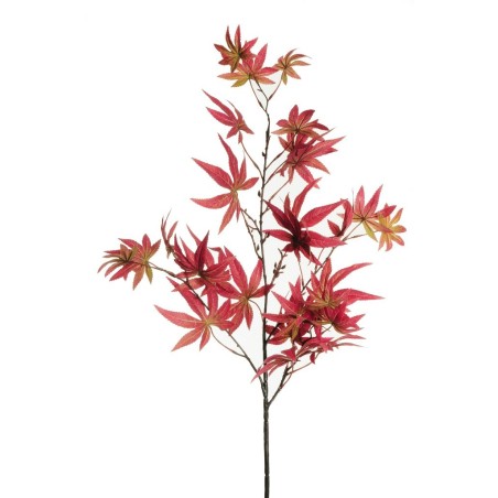 Lot de 12 - Branche artificielle d'érable impression 3D, 113 cm - bordeaux vert 