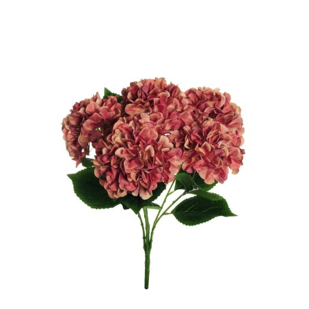 Lot de 12 - Buisson artificiel d'hortensia d'automne X5, 49 cm - orange mauve 