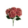 Lot de 12 - Buisson artificiel d'hortensia d'automne X5, 49 cm - orange mauve 