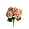 Lot de 12 - Buisson artificiel d'hortensia d'automne X5, 49 cm - marron clair écru 