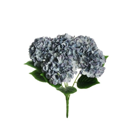 Lot de 12 - Buisson artificiel d'hortensia d'automne X5, 49 cm - bleu violet automne 