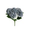 Lot de 12 - Buisson artificiel d'hortensia d'automne X5, 49 cm - bleu violet automne 