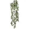 Lot de 12 - Branche suspendue artificielle de pin sylvestre enneigé avec pommes de pin, 120 cm - vert gris 