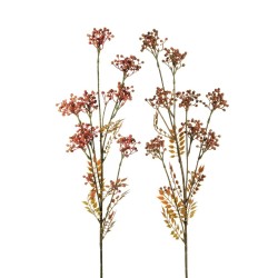 Lot de 24 - Tige artificielle de baies de sorbier japonais X5, 84 cm - marron orange 