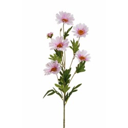 Lot de 24 Tige de marguerites avec 5 fleurs et 1 bouton ouvert, 79 cm artificiel lilas clair n° 3 