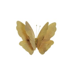 Lot de 24 - Papillon artificiel de Noël géant métallisé D. 45 cm, 50 cm - or 