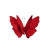 Lot de 24 - Papillon artificiel de Noël géant métallisé D. 45 cm, 50 cm - rouge 