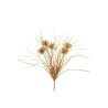 Lot de 12 - Buisson artificiel d'herbe métallisée avec fleurs cordyfolium, 45 cm - or 