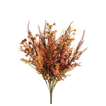 Lot de 12 - Buisson artificiel d'automne X12 avec baies et verdure, 51 cm - orange bordeaux violet 
