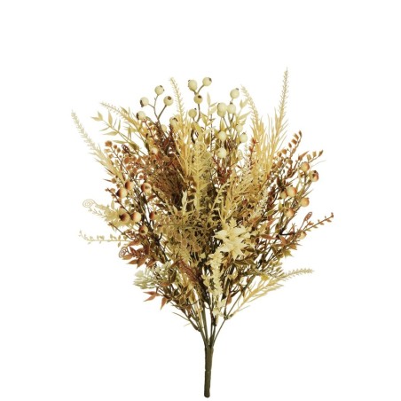 Lot de 12 - Buisson artificiel d'automne X12 avec baies et verdure, 51 cm - crème marron 