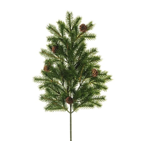 Lot de 12 - Tige artificielle de pin X28 avec pommes de pin, 62 cm - vert 