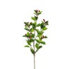 Lot de 24 - Tige artificielle de houx toucher réel X5 avec baies, 85 cm - vert 