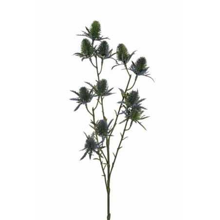 Lot de 24 - Tige artificielle d'eryngium X5, 65 cm - bleu 