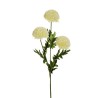 Lot de 24 - Tige artificielle de chrysanthème ping-pong X3, 65 cm - crème 
