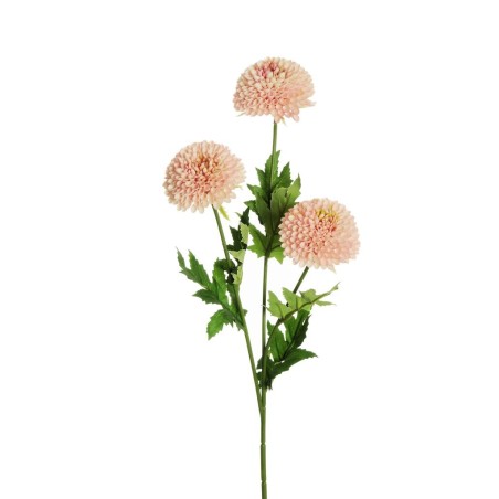 Lot de 24 - Tige artificielle de chrysanthème ping-pong X3, 65 cm - rose 