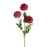 Lot de 24 - Tige artificielle de chrysanthème ping-pong X3, 65 cm - fuchsia 