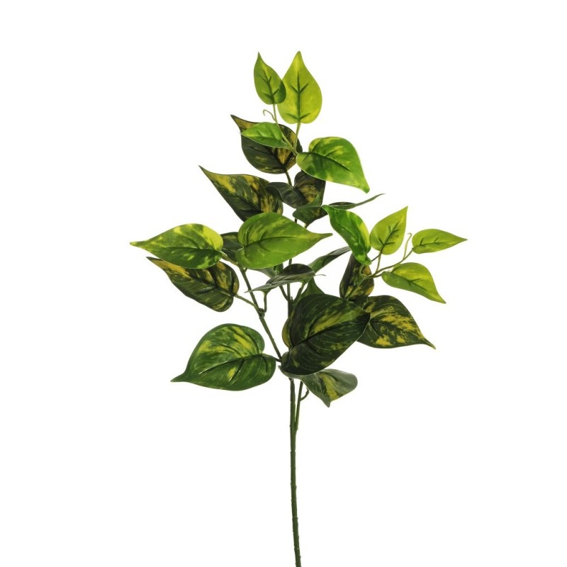 Lot de 24 - Tige artificielle de pothos toucher réel X3, 66 cm - vert jaune 