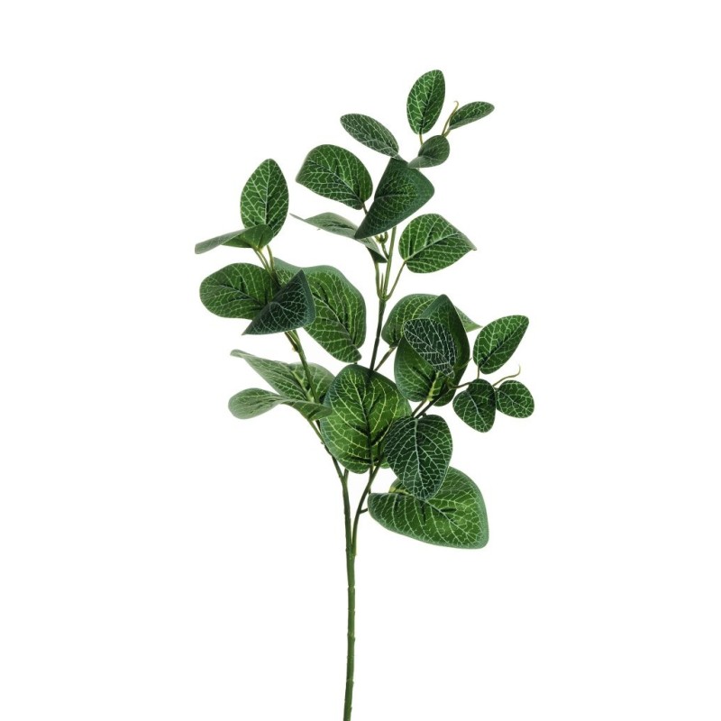 Lot de 24 - Tige artificielle de fittonia albivenis toucher réel X3, 66 cm - vert gris 