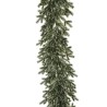 Lot de 6 - Guirlande artificielle de pin enneigé lumineuse 250 LED avec pommes de pin, 270 cm - vert blanc 