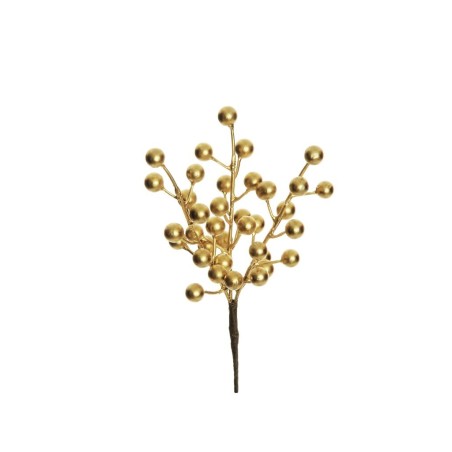 Lot de 240 - Pic artificiel de baies d'ilex, 20 cm - or 