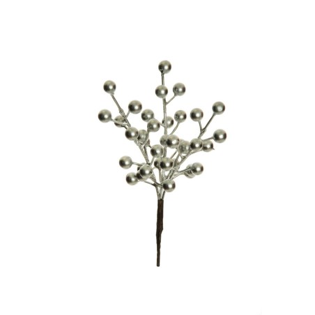 Lot de 240 - Pic artificiel de baies d'ilex, 20 cm - argent 