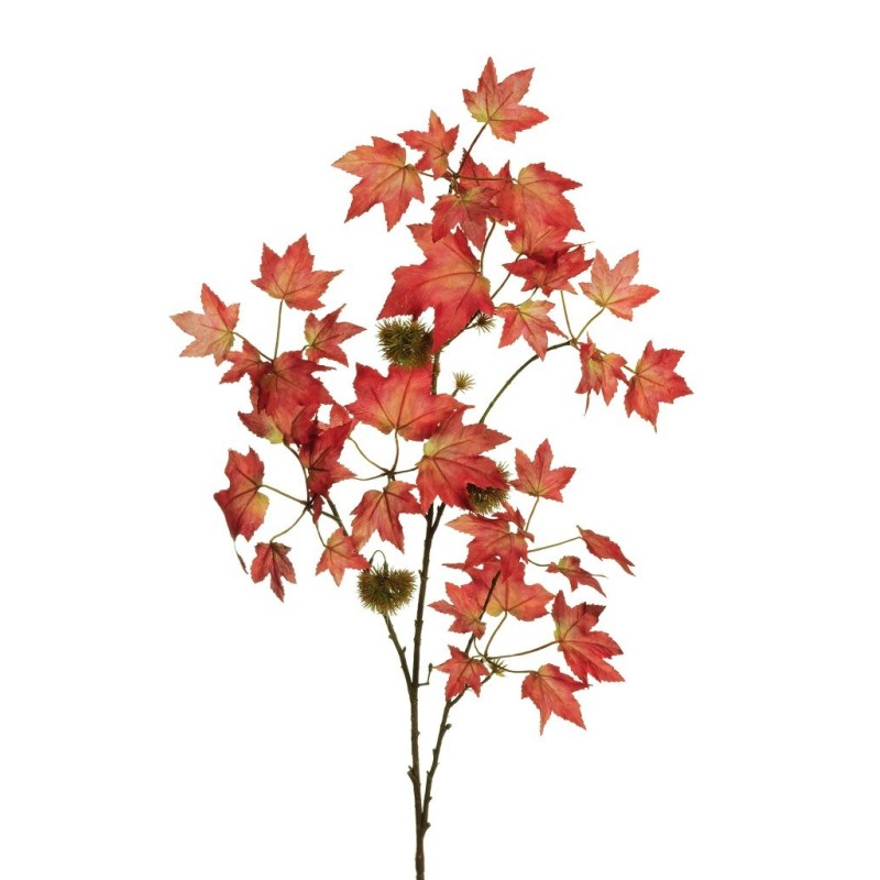 Lot de 12 - Branche artificielle d'érable, 112 cm - rouge vert 