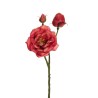 Lot de 24 - Tige artificielle de rose dogwood toucher réel X3, 60 cm - fuchsia foncé 