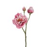 Lot de 24 - Tige artificielle de rose dogwood toucher réel X3, 60 cm - mauve 