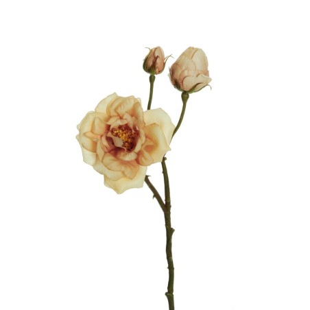 Lot de 24 - Tige artificielle de rose dogwood toucher réel X3, 60 cm - écru 
