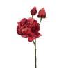 Lot de 16 - Tige artificielle de pivoine toucher réel X3, 60 cm - fuchsia foncé 