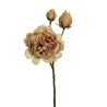 Lot de 16 - Tige artificielle de pivoine toucher réel X3, 60 cm - écru 