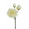 Lot de 16 - Tige artificielle de pivoine toucher réel X3, 60 cm - blanc 