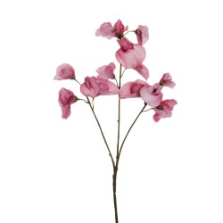 Lot de 24 - Tige artificielle de pois de senteur toucher réel X3, 67 cm - mauve 