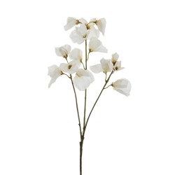 Lot de 24 - Tige artificielle de pois de senteur toucher réel X3, 67 cm - blanc 
