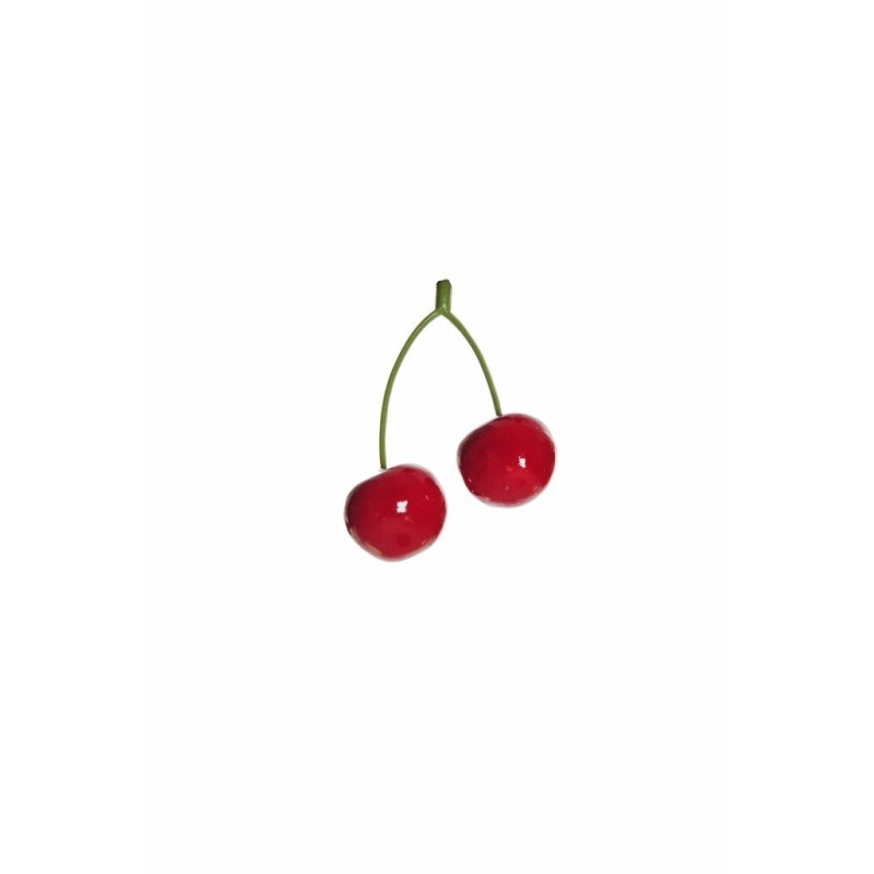 Lot de 64 - Double cerise artificielle, 7 cm - rouge 