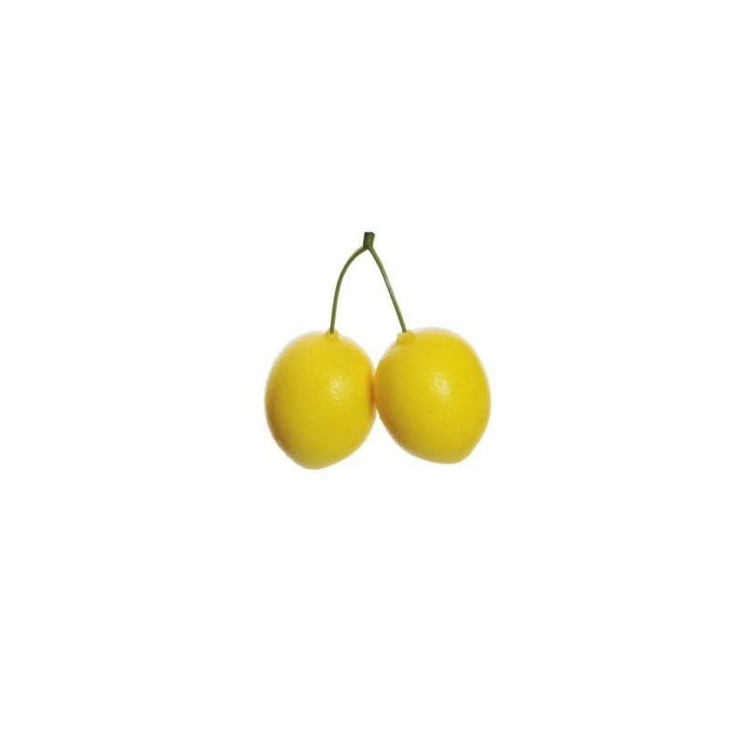 Lot de 18 - Double citron artificiel, 9 cm - jaune 