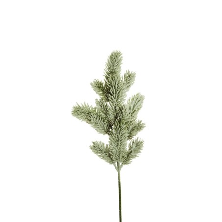 Lot de 12 - Tige artificielle de pin enneigé toucher doux X13, 50 cm - blanc 