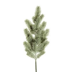 Lot de 12 - Tige artificielle de pin enneigé toucher doux X28, 66 cm - blanc 
