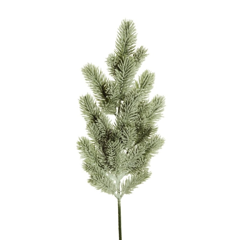 Lot de 12 - Tige artificielle de pin enneigé toucher doux X28, 66 cm - blanc 