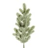 Lot de 6 - Tige artificielle de pin enneigé toucher doux X37, 77 cm - blanc 