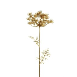 Lot de 24 - Tige artificielle d'achillée métallisée, 69 cm - or 