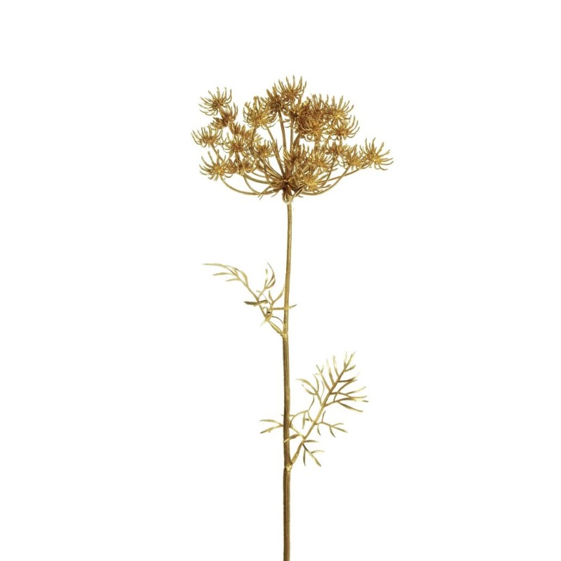 Lot de 24 - Tige artificielle d'achillée métallisée, 69 cm - or 