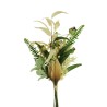 Lot de 8 - Bouquet artificiel de banksia et baies X10, 58 cm - crème marron 