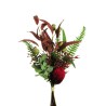 Lot de 8 - Bouquet artificiel de banksia et baies X10, 58 cm - rouge bordeaux 