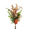 Lot de 8 - Bouquet artificiel de banksia et baies X10, 58 cm - rouge orange 