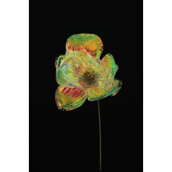 Lot de 48 - Fleur artificielle de magnolia iridescente, 32,5 cm - blanc 