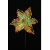 Lot de 24 - Fleur artificielle de poinsettia iridescente, 30 cm - blanc 