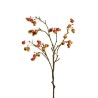 Lot de 24 - Tige artificielle d'églantier X3, 62 cm - rouge orange 