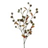 Lot de 12 - Tige artificielle de châtaignier d'automne, 123 cm - vert marron bordeaux 