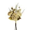 Lot de 8 - Bouquet artificiel de pivoines et hortensias X5, 60 cm - ivoire 